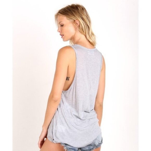 Free People One Teaspoon Soho Fine Wool Tank Top v-neck Gray Marle Size XS - Picture 8 of 11